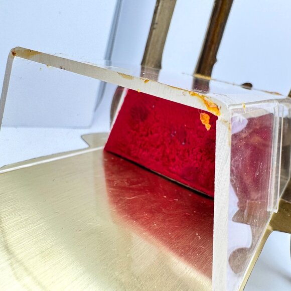 Miniature Gold Metal French Style Vitrine Plastic Shelf insert Red Velvet - Picture 12 of 16